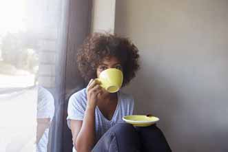 Woman drinking coffee