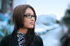 Stylish woman in glasses